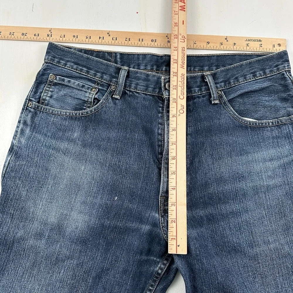 Y2K Levis 550 Relaxed Straight Jeans Fits 36x34 Distressed Blue Dark 100% Cotton